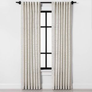Hearth & Hand with Magnolia black/cream blanket stitch 95” curtains (set of 2)